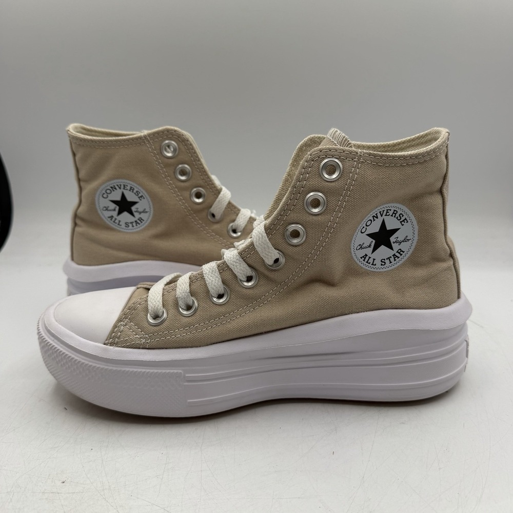 Converse Chuck Taylor All Star Move Shoes Womens Sz 6 Khaki Tan Sneakers A04365C